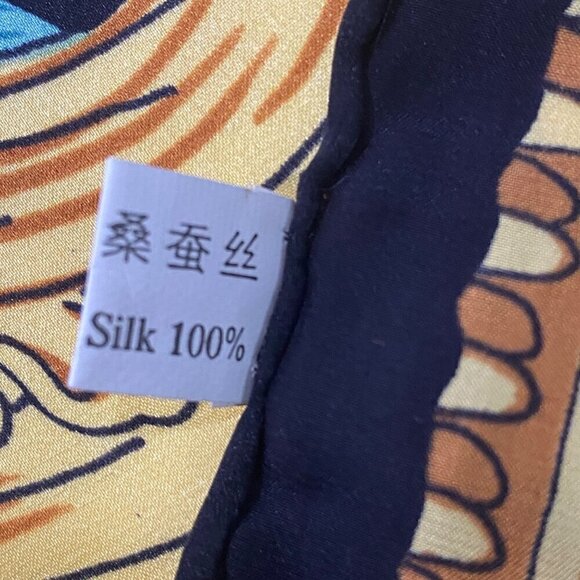 Huali 100% silk scarf large chinese vibrant colors - Picture 3 of 8